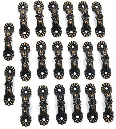 Namvo 20Pcs Practical Decorative Door Handles - 37 * 10mm Antique Furniture Handles for Wooden Box, Cabinet, Kitchen Drawer and Cupboard Pulls