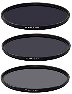 ICE 82mm IR Cut Set of 3 Filters MC ND8 ND64 ND1000 Neutral Density ND 3, 6, 10 Stop Optical Glass 82