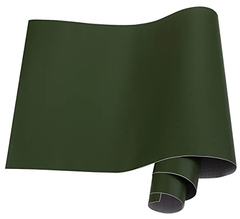 Queenbox 50x100cm Rotolo di Involucro in Vinile Opaco per Auto, Pellicola Protettiva per Verniciatura Autoadesiva, Adesivo Decorativo Solido per Veicoli, Verde Militare