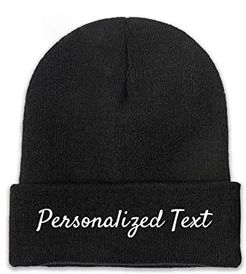 Miujonvy Individuelle Beanie Slouch Beanie Personalized Text Warme Strickschädelmütze