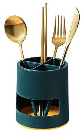 FuninCrea Soporte Utensilios de Cocina Multifunción, Duradero y Extraíble con Caño con Marco de Soporte Simple para Guardar Utensilios de Cocina y Artículos del Hogar (Verde)