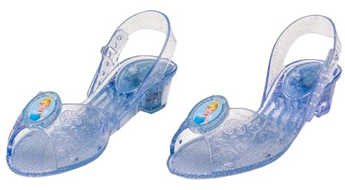 Cinderella Light Up Shoes, Official Disney Princess Light-Up Costume Shoes with Cinderella Emblem, Kids Size 11/12 Medium