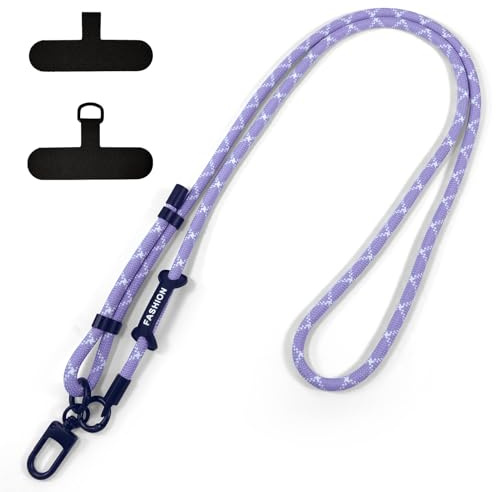 xiaowanwan Handykette Universal,Verstellbar Handyband zum Umhängen,Handy Umhängeband,Handykette Ohne Hülle,Abnehmbare Lanyard Handy (Violett)