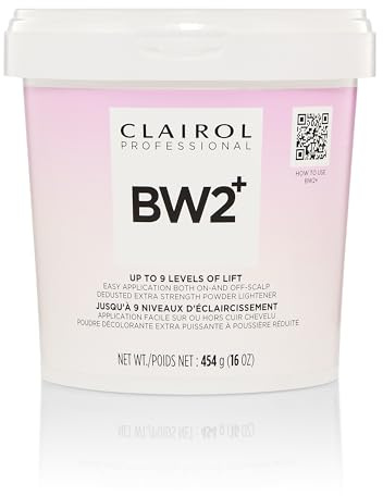 Clairol Professional BW2+ Dedusted Extra Strength Powder Lightener for Hair Highlights, 16 oz.
