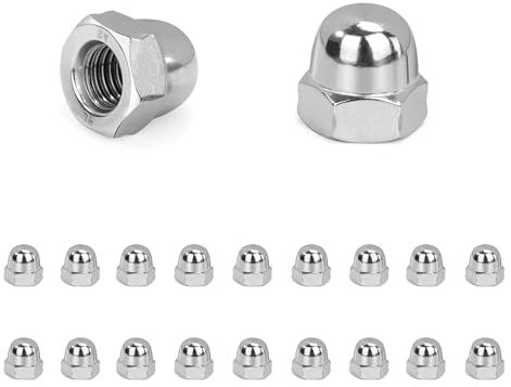 QIMEI-SHOP Écrou Borgne M4 Hexagonal Ecrou Borgne en Acier Inoxydable Écrous Borgne pour Vis Boulons Filetés Tiges Filetées Conforme à Norme DIN 1587 20 Pièces