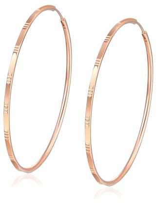 XUPING Creoles roséguld dam 60 mm stora örhängen örhängen rosa guldplatta 18k lätta allergivänliga smycken mode trendig present, Glas, Ingen ädelsten