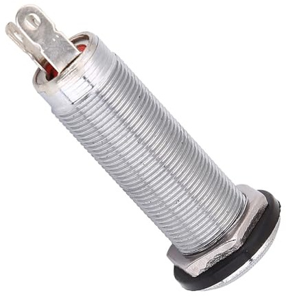 Eujgoov Threaded Cylinder Output Guitar Jack Plug Socket, Guitar Jack Socket Plug Connector 1/4inch for Electric Bass Silver (Silver)
