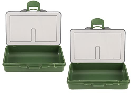 Lot de 2 boîtes d'accessoires de pêche pour appâts de pêche - Mini boîte de rangement en polypropylène pour accessoires de pêche (1 carré)