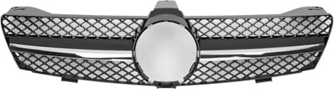 Parrilla Delantera Rejilla Carreras Frontal Estilo Para GTR Color Negro Para Benz Para CLS W219 CLS350 CLS500 2005 2006 2007 2008 Rejillas Parachoques Estilo Diamantes Rejilla radiador(A-Chrome Black)