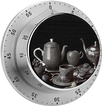 Black Afternoon Tea Digital Timer, Kitchen Timers Digital Timer for Cooking Egg Timer Classroom Timer for Teacher Magnetic Countdown Timer for Exercise Study Oven