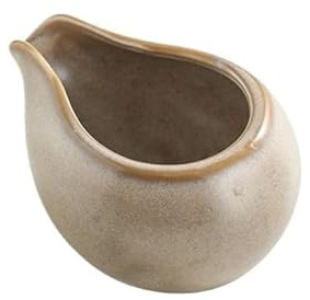 NexaGeniX saucière Saucière en céramique Récipient à Sauce au Poivre Noir Pot à Lait en céramique Petit Pot à Lait for café au Lait Mini Pot à Lait séparateur de Graisse pour saucière(Beige)