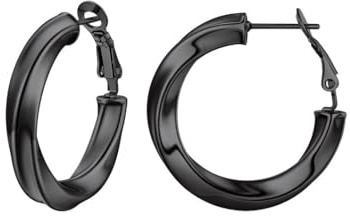 PROSTEEL Creolen Ohrstecker für Damen, Edelstahl Verdreht Hoop Ohrringe 30mm 40mm 60mm 80mm,Trendiger Ohrschmuck Frauen