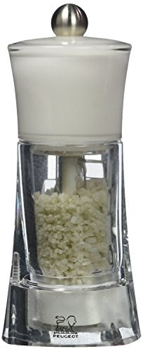 PEUGEOT - Macinasale Molène 14 cm - Sistema di macinatura classico - Meccanismo Zirlion per sale celtico in zirconia - Innovazione sale in polvere - Acrilico - Made in France - Finitura bianca