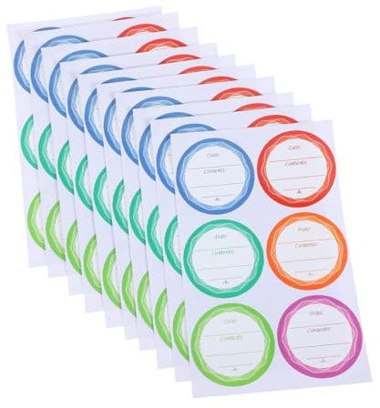 Alipis 10sheets Self Adhesive Jar Stickers for Canning Kitchen Glass Bottles Oil Labels Date Markers