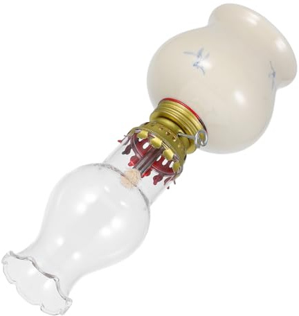 TOPPERFUN Keramik-petroleumlampe Für Innen Vintage Öllampe Mit Klarem Glas Stromunabhängige Beleuchtung Notlichtquelle Dekoratives Licht Für Heimgebrauch Einfach Zu Bedienende Petroleumlampe