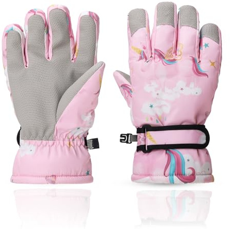 YooxArmor Handschuhe Kinder,Wasserdicht Winddichte Winterhandschue für 6-12 Jungen Mädchen, Kaltes Wetter Warme Skihandschuhe für Skifahren Radfahren Snowboard