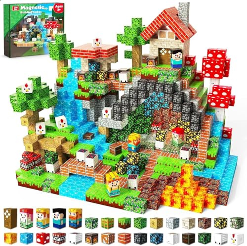 ToyUnited Magnetic Blocks - 200PCS Magnetic Building Blocks Tiles Stacking, Construction Toys STEM Sensory Toys for Toddlers Kids Boys Girls Ages 3 4 5 6 7 8 9 10 Christmas Birthday Gifts