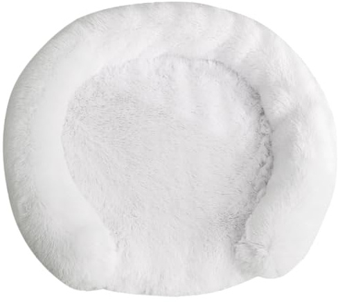 HotYou Fluffy Hundebett, Hundesofa, Hundekissen, Hundekörbchen mit Kissen Abnehmbar und waschbar rutschfeste Unterseite, Wasserdichtes Innenfutter für 4-35KG Hunde,Weiß,70 cm（<15KG）