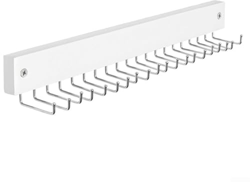 Gancho de pared para llaves y corbatas con construcción de madera de haya maciza, organizador de ahorro de espacio para el hogar y la oficina, incluye accesorios de montaje e instrucciones (cajas
