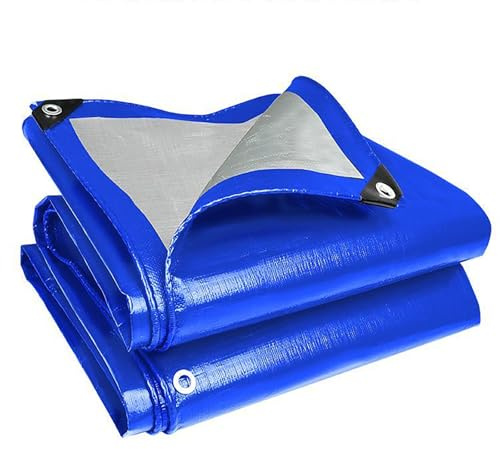 Tarpaulin Extra Heavy Duty Waterproof 140 x 200 cm Heavy Duty, with Eyelets Camping Ground Sheet Easy to Wash for Garden Furniture Camping Ground Sheet Truck Cover, Navy Blue
