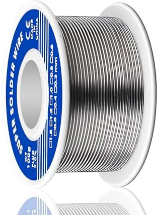 VEGCOO Etain a Souder, 1mm Soudure Etain Contenant Noyau de Colophane pour la Réparation et le Soudage de Composants Électroniques (100g/63% Sn)