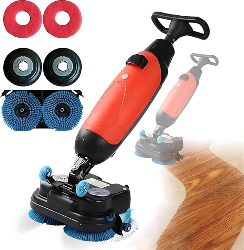Commercial Floor Polisher Cleaner Buffer Scrubber - 17” Cleaning Width, 13000 Sqft/H Coverage, 240 RPM for Deep Cleaning Tile Grout Hardwood Carpets