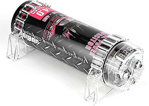 LUCKDANO 2-Kondensator-Auto-4-Leistungskondensator mit LED-Spannungsanzeige, Kompatibel mit Car-Audio-Verstärkern für Konstante Leistung