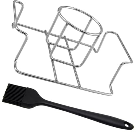 HOMOCONO Support Pliable Revêtement en Silicone en Acier Inoxydable pour Poulet Rôti et Oie Moyenne pour Griller la Bière en Extérieur