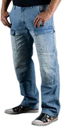 Juicy Trendz® Motorradhose Herren Cargo Motorradjeans Manner Biker Denim Hosen Motorrad Hose Mit Protektoren