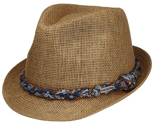 CHILLOUTS Labasa Hat Sommerhut - Sonnenhut Herren Trilby, Hut Herren Sommer Verstellbar, Panama Hut Atmungsaktiv, Navy/braun