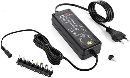 Poppstar Universal Netzteil (6V, 7.5V, 9V, 12V bei 5A) (13.5V, 15V bei 3.8A) (16 V bei 3.5A), Schaltnetzteil mit 8 Adaptersteckern u. LED, Kabellänge 2,5m