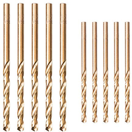 10 Stück M35 HSS Bohrer aus Kobalt Rapidstahl Spiralbohrer Set, 3mm/4mm Bohrer aus Kobalt für Metall Edelstahl Hartstahl Gusseisen Kupfer Aluminium Holz Kunststoff