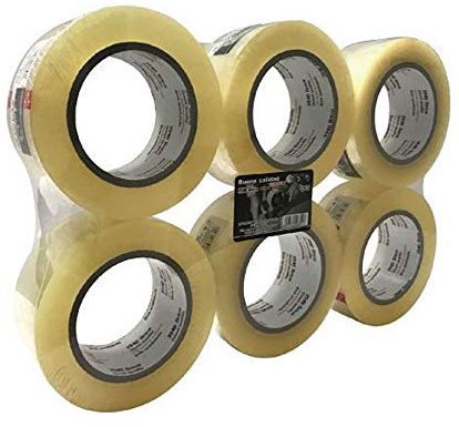 Mundozone 6 Rollos Cinta Embalar Adhesiva Transparente 100 metros x 4,8 cn ara Cajas y Paquetes Ideal para Envíos y Mudanzas – Precinto Embalar Extrafuerte y Resistente