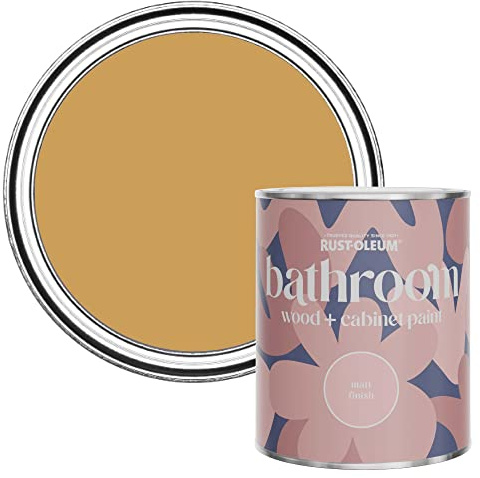 Rust-Oleum Yellow Moisture Resistant Bathroom Wood and Cabinet Paint in Matt Finish - DIJON 750ML
