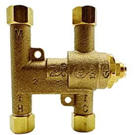 H.C. BT-T40LF-38 Under Counter Thermostatic Mixing Valve, 3/8 inches, Brass