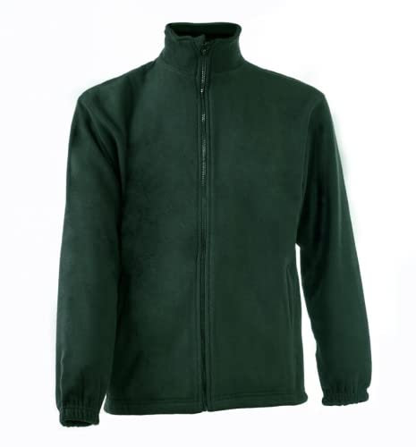 Step Ahead Premium Full Zip Polar Fleece Casual Workwear Jacket (Bottle Green, XL)