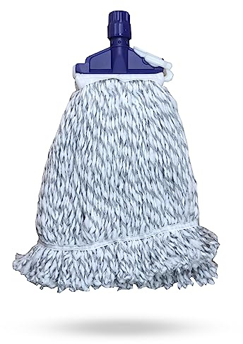 INTERCABO Mop industriale microcotton con pinza in plastica | mocio con supporto in plastica | Kentucky mop + Holder| Clip/adattatore di ricambio | mop industriale con supporto in plastica