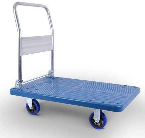 Doppy Push Cart Dolly 660 lbs, Foldable Moving Platform Truck with Swivel Wheels for Loading, Storage, Warehouse