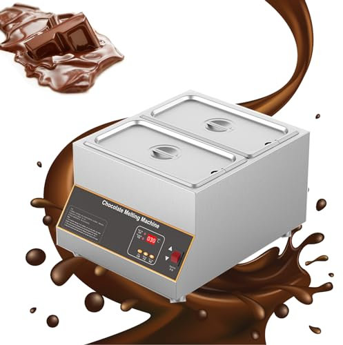 Ddasam Chocolatera electrica, Máquina para derretir Chocolate, No Necesita Agregar Agua, Control Inteligente de Temperatura con Pantalla Digital Aislamiento Continuo 6KG*2