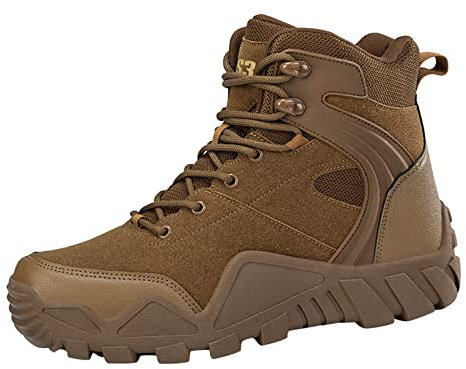 FNKDOR Wanderschuhe Herren Wasserdicht Atmungsaktiv rutschfest Hiking Schuhe Outdoorschuhe Trekkingschuhe Wanderstiefel (Brown, 44)