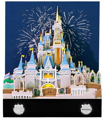 2026 Desk Calendar 3D Memo Pad Paper Art with Light Magic Castle 3D Notepad Paper Card Craft DIY Non-Sticky Post Notes Gift Office Decor DIY Creative Gift