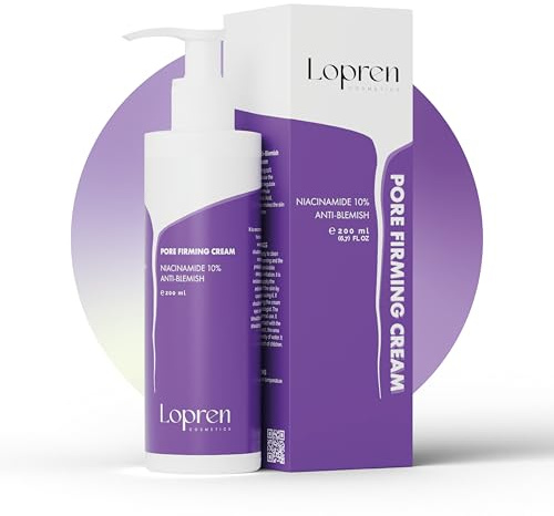 Lopren Niacinamide 10% Anti-Blemish & Pore Firming Cream, Hydrating Moisturizer for Acne-Prone & Sensitive Skin with Hyaluronic Acid, Panthenol & Squalane for Skin Hydration & Firmness, 6.8 Fl Oz