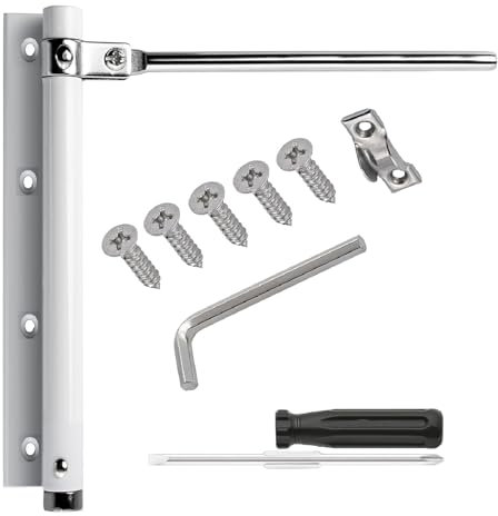 Chiudiporta Automatico,Regolabile Chiudiporta a Molla,Acciaio Inossidabile Molla per Porta Con Viti,Montaggio Chiusura Automatica Tampone Chiuso per Porte Interni ed Esterni Casa E Ufficio (Bianco)
