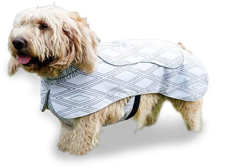 bo&flash Hunde Wintermantel Seattle Ruby Gr. M – Wasserdichter Hundemantel – gefütterter Hundemantel mit stylischem Design – Hunde Wintermantel mit Bauchschutz & reflektierenden Nähten
