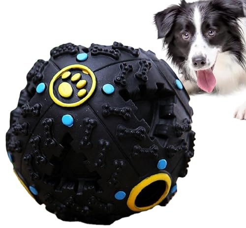 Hunde-Kicherball – Hunde-Kicherball, Giggle-Hundeball – quietschender Hundespielzeugball mit Sound – Futterspender für Hunde, Leckerli-Spender-Spielzeug für Hunde, Puzzleball, stimulierender Hund für
