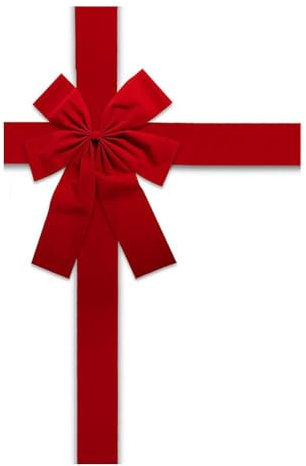 Lazo de cinta para puerta de armario de Navidad, lazo rojo para puerta delantera, lazo rojo para corona de Navidad, lazo rojo para árbol de Navidad, lazos de Navidad rojos para decoraciones