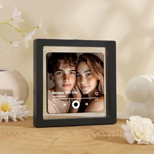 Kaululu kühlschrankmagnet mit Musik Personalisierter Foto-Kühlschrankmagnet mit Song Album Magnete Selbst Gestalten Geschenk für Paare Familie Freunde Geburtstag (Stil 1)