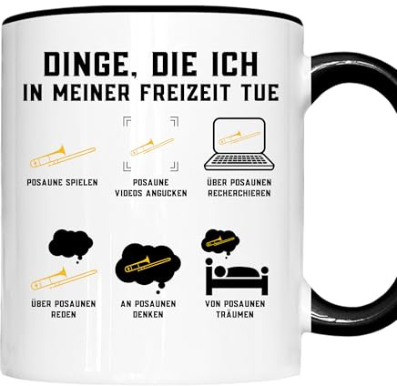 Posaune Tasse | Dinge, die ich in meiner Freizeit tue Posaune spielen | Posaune Geschenk Posaunespieler Tasse Posaune Kaffeebecher lustig