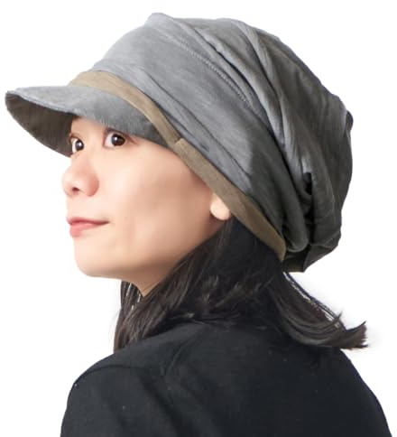 Mens Slouchy Knit Cap with Visor, 100% Cotton Jamaica Hat & Hippie-Style Skater Beanie for Women