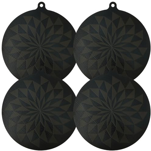 4 Pcs Induction Cooktop Mat 9.45 Inch Thermochromic Silicone Induction Hob Protector Mat Reusable Anti-Slip Scratch Protector Multifunctional Magnetic Hob Pad for Kitchen